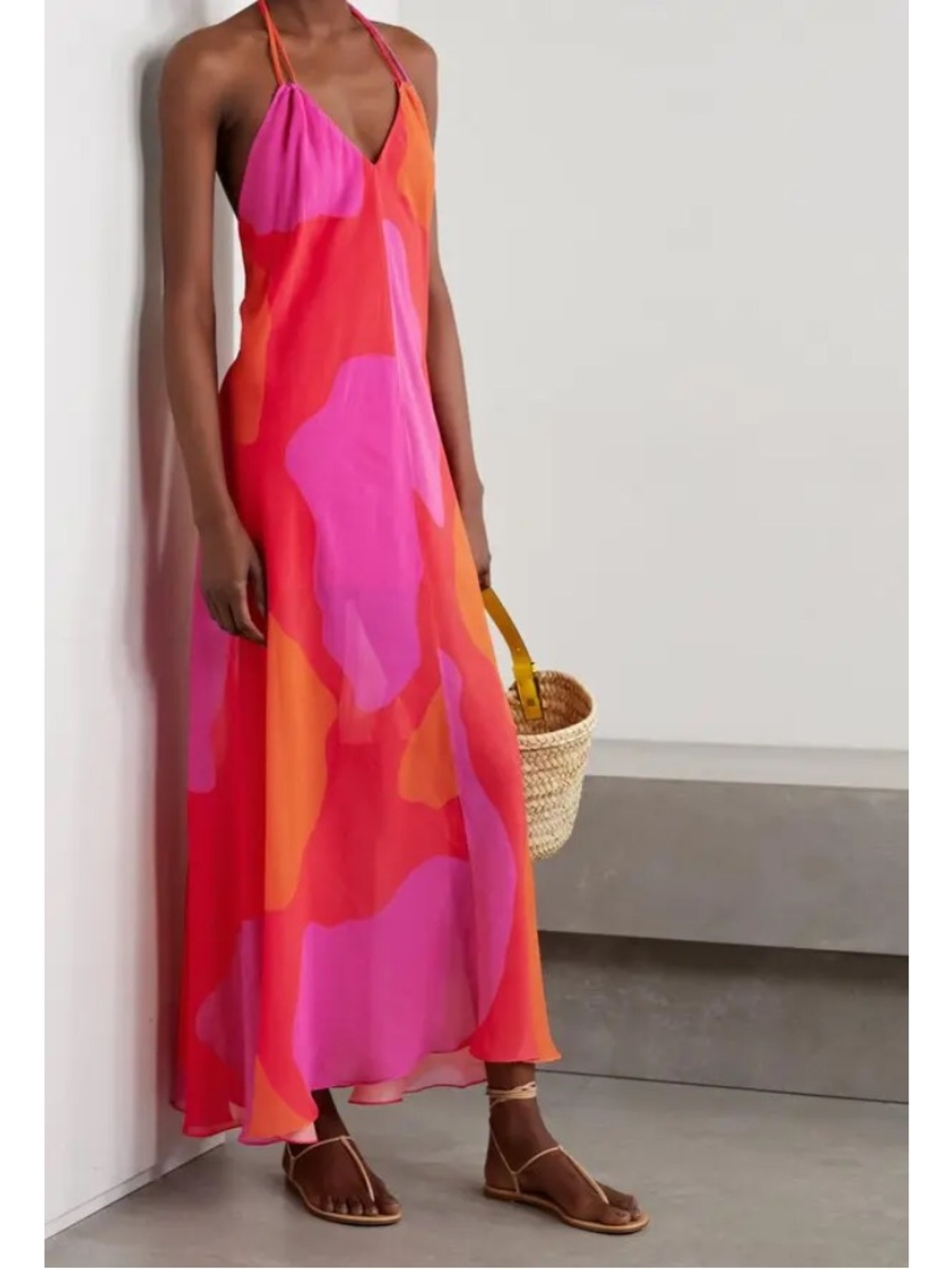 Vix Swimwear Paula Hermanny Halterneck Maxi Dress NEW